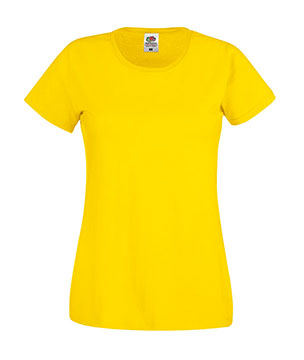T-SHIRT ORIGINAL DONNA - FRUIT OF THE LOOM giallo acceso